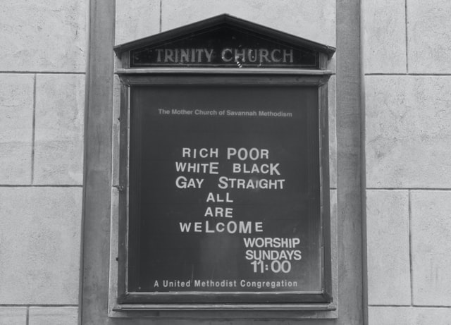 church sign rich poor white black gay straight all are welcome